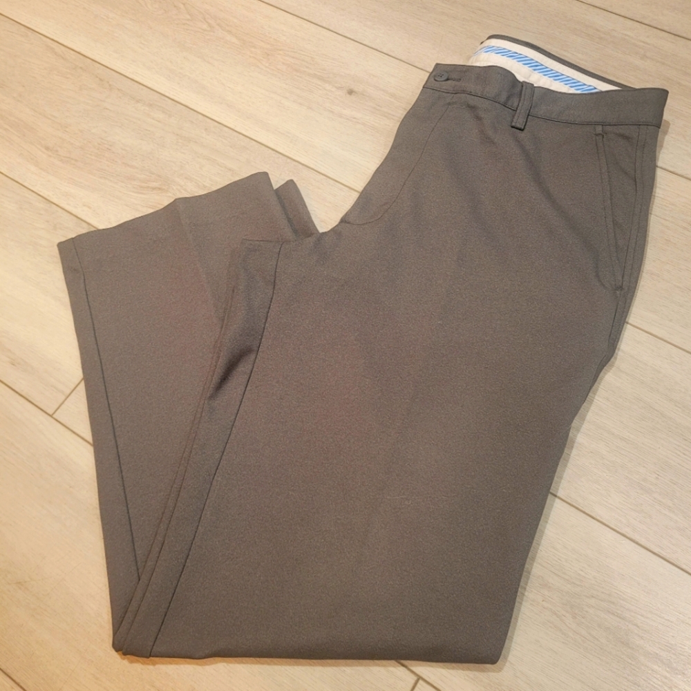 FootJoy Men's Flat Front Straight Leg Golf Pants Size 36x32 Gray Athletic Preppy